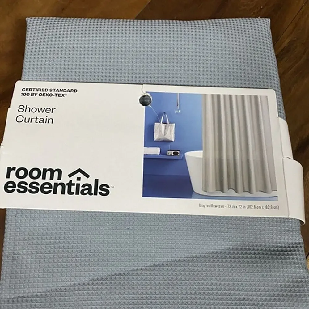 Room Essentials Solid Waffleweave Shower Curtain 72x72